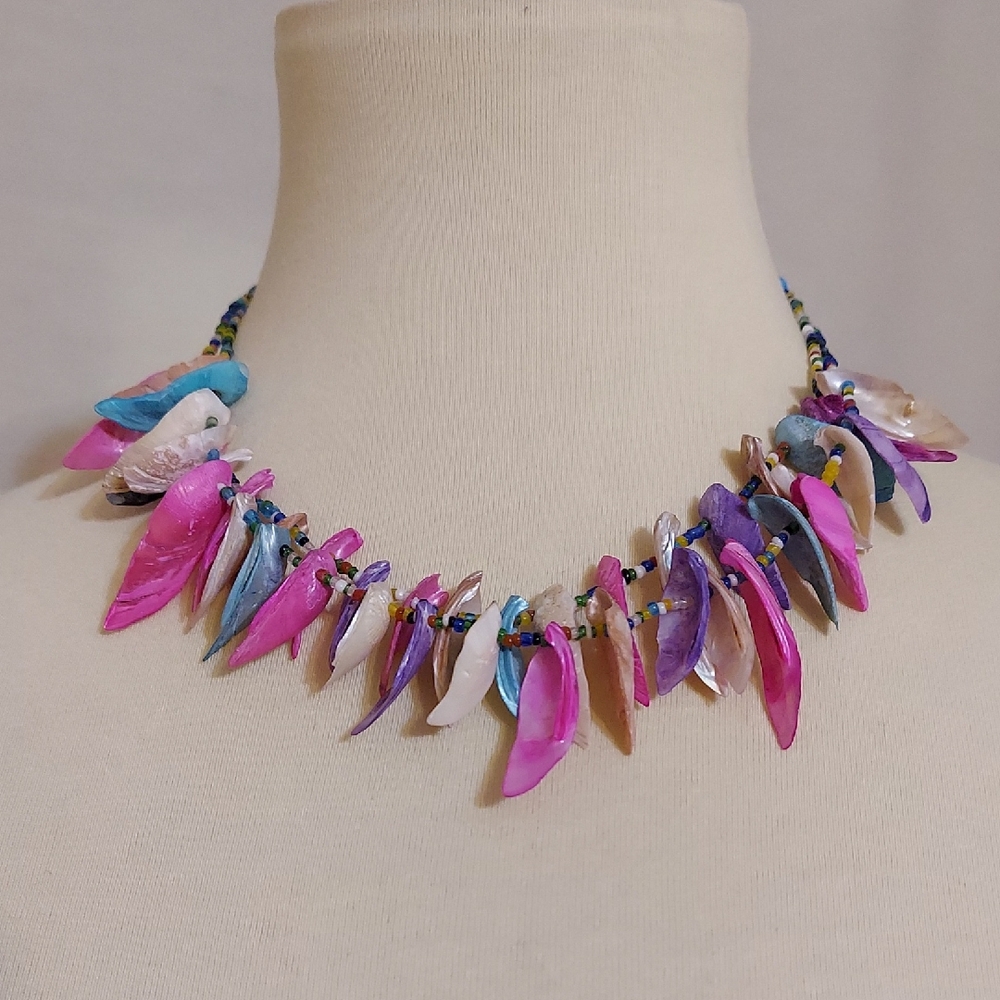 Vibrant Colorful Shell Necklace
